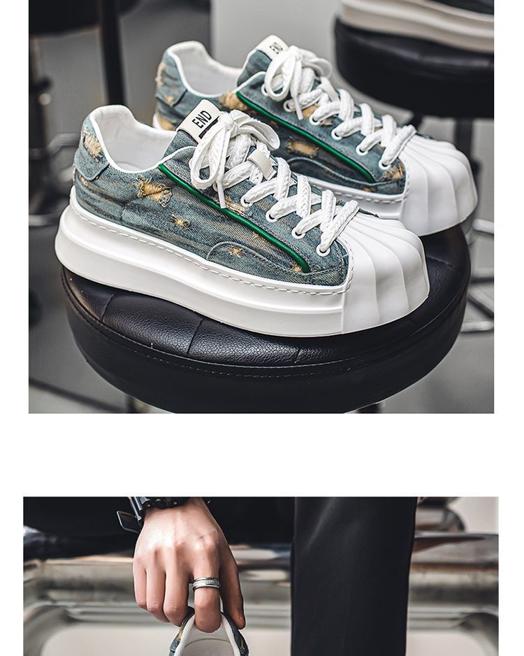 ShoeGlobe Canvas Herren-Sneaker 2025 mit neuer Shell-Toe-Zehenkappe – Sportschuhe für Jugendliche, rutschfest, trendig, für den Winter, Freizeit und Freizeit._voghion.com