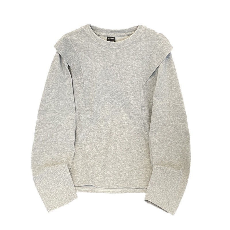 Herrtröja långärmad i bomull med rund hals casual mode stil_voghion.com