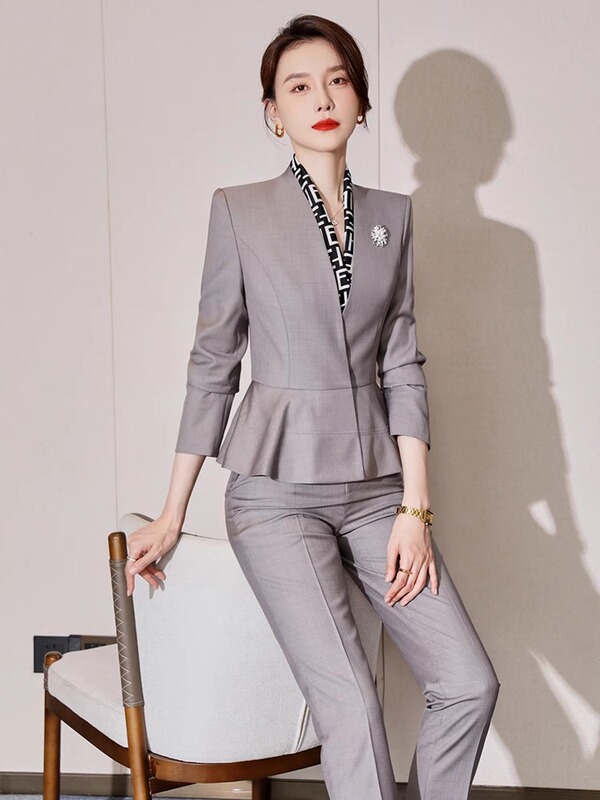 職業スーツ女性高級感グレースーツ工装ファッション気質女神範作業服スーツスーツ正装|undefined