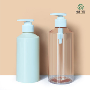 Customized Pet Slanted Shoulder Press Lotion Bottle 300/400ml Cosmetic Round Bottle Shampoo Shower Gel Plastic Bottle