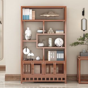 Large and Small Treasure Display Cabinet for Tea, Living Room New Chinese Style Storage Rack, Antique Ornament Cabinet, Storage Cabinet