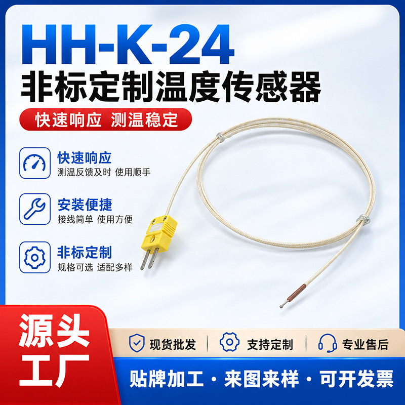 HH-K-24热电阻温度传感器感应器热电偶线测温线温度探头