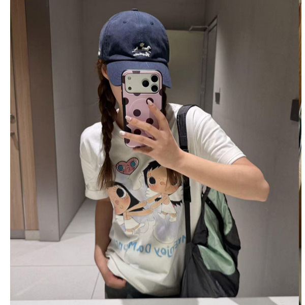 Seoul, South Korea “Angel Love” Yu Jade ~ New Summer Style Cute Loose Short-Sleeved T-Shirt for Women
