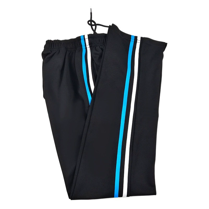 Сине-белая полоса синяя полоса зимой на флисовой подкладке утолщенная школьная форма брюки Начальная школа Студенты средней школы белые и синие шорты