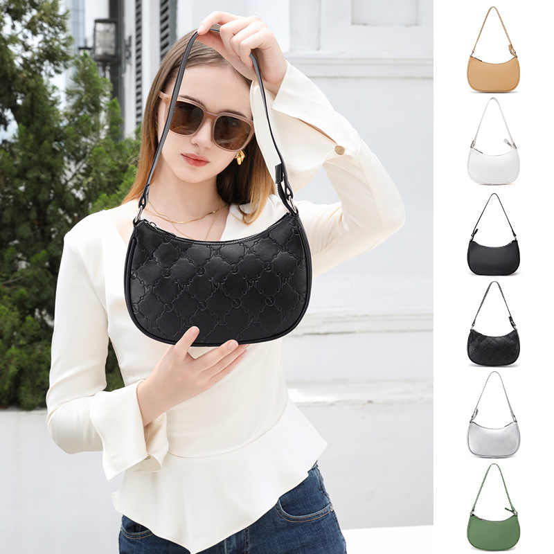 Trade Simple Hobo Accessible Luxury Armpit Crescent Bag Women's Mlb Same Style Shoulder Bag Fashion Versatile Commuter Bag