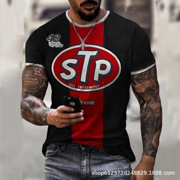 Fabricante de la fuente de los hombres de la camisa de manga corta de la calle Nueva Venta caliente de comercio electrónico transfronterizo camiseta impresa 3D arte flexible