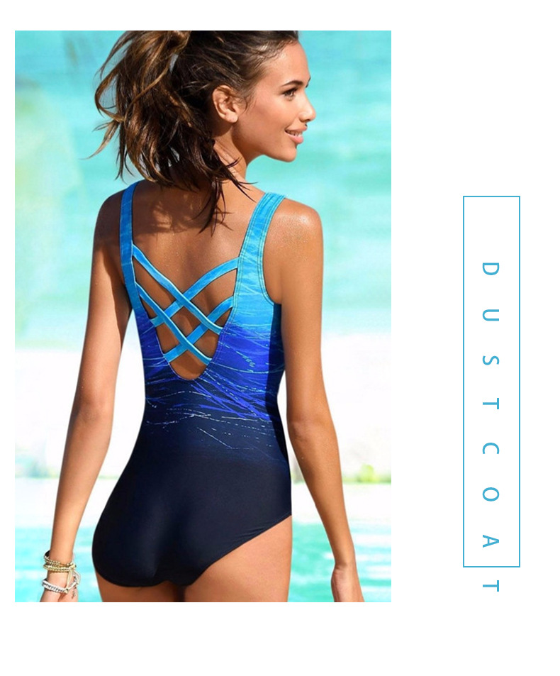 Sexy One-piece Swimsuit For Women Gradient Print Backless Design_voghion.com