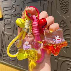 招き猫 DIY オイル液体流砂ボトルキーホルダーペンダントかわいいアクリルキーチェーンブラインドボックス小物