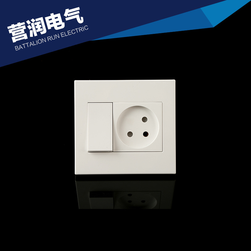 厂家直供 开关+以色列墙壁开关插座跷板开关86型面板卡入式功能键