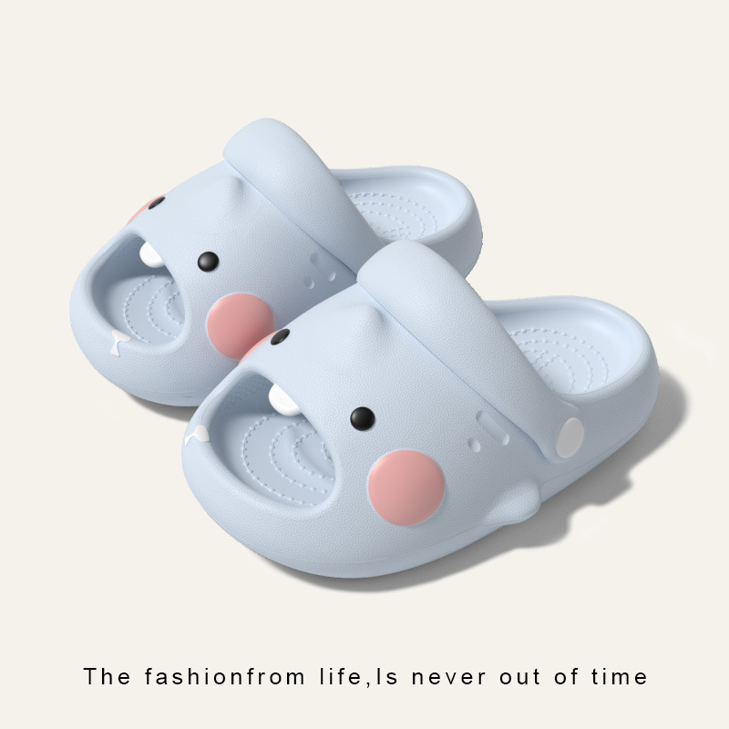 Cute Shark Slippers for Boys Cute Summer New Outdoor Soft Sole Strap Croc Shoes for Children and Girls