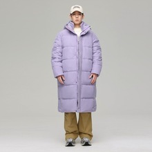 跨境时尚休闲中长款羽绒服运动大衣男女加厚长袄户外保暖时尚外套