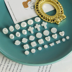 復古巴洛克仿珍珠直孔圓形愛心十字架串珠DIY手工耳環飾材料配件