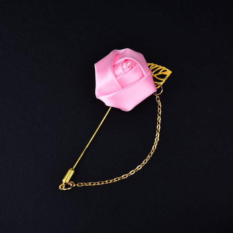 Broche de marié en chaîne de roses, style chinois, couleur unie, multicolore, badge d'hôte pour événement, décoration de mariage_voghion.com