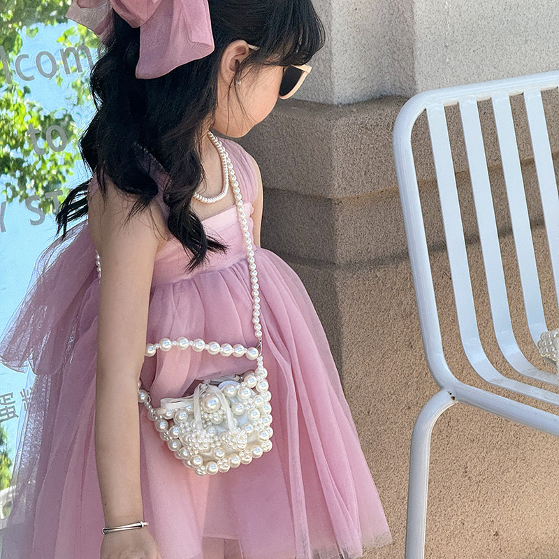 Dulce Pearl Princess bolso coreano estilo extranjero mini bolso de hombro para niños y niñas verano nuevo bolso de cadena para niños