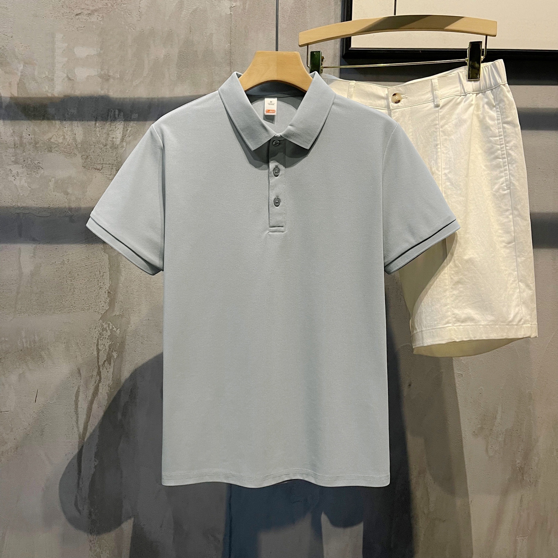Chemise d'été pour homme, col, manches courtes, coupe ample, couleur unie tendance, style américain décontracté, grandes tailles disponibles._voghion.com