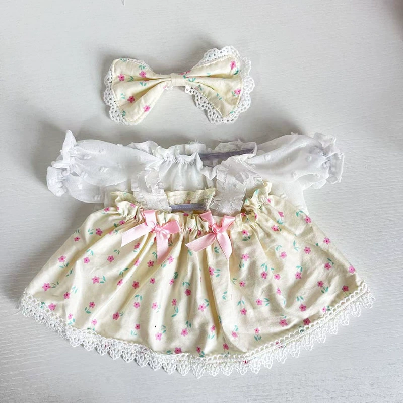 Кукла, платье, юбка, 30 см, с маленькими мишками, детская одежда