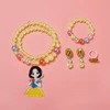 Children's necklace and bracelet, ear clips, ring, set, beaded bracelet for princess, jewelry, wholesale