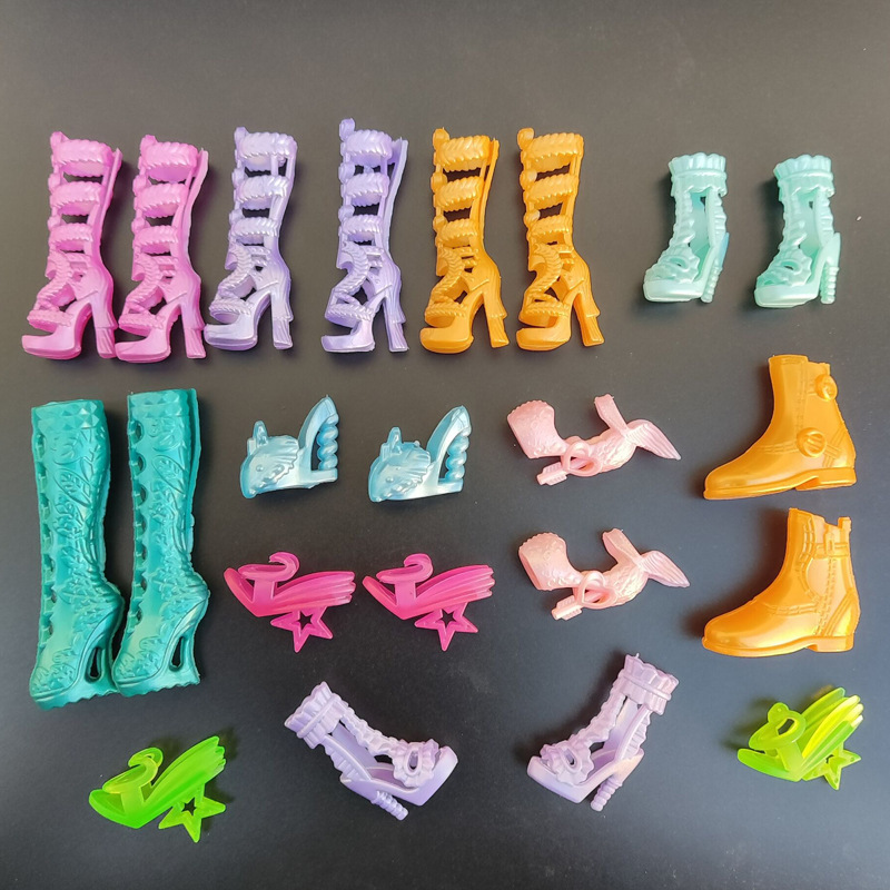 Monster doll shoes elf High School boots high heels monster college makeup changing children's high-rise flat shoes accessories