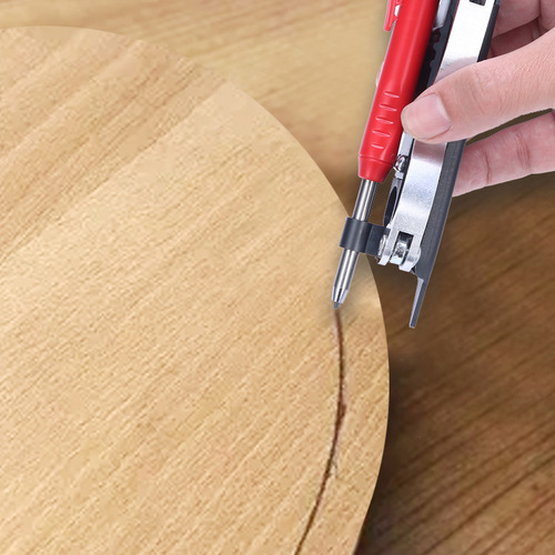 Multifunctional marking pen outline ruler woodworking graffiti tool with deep hole woodworking line measuring tool shape finder