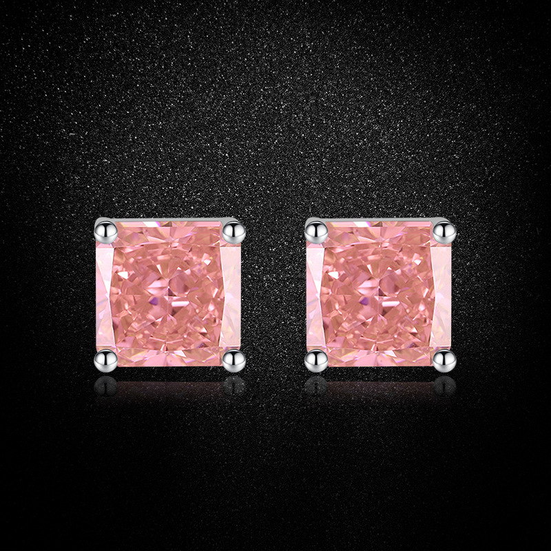 1 Pair Elegant Streetwear Geometric Plating Copper High Carbon Diamond Ear Studs display picture 9