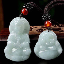 翡翠a货吊坠玉佛男款玉观音挂件天然玉石吊坠送吊坠挂绳翡翠吊坠