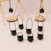 Dollhouse跨境万圣节手提锅炉坩埚罐子吊炉野外营地场景配件道具