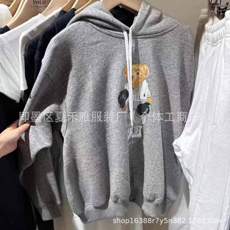 25新款经典LP小熊连帽卫衣上衣秋冬季宽松休闲百搭套头卫衣现货|undefined
