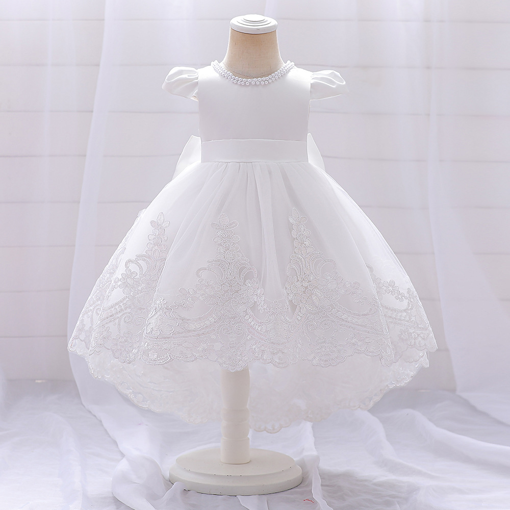 thumbnail image 4 of Vestido para niños Vestido para niñas Vestido con cola lavada Vestido para bebé de un año, 4 of 5