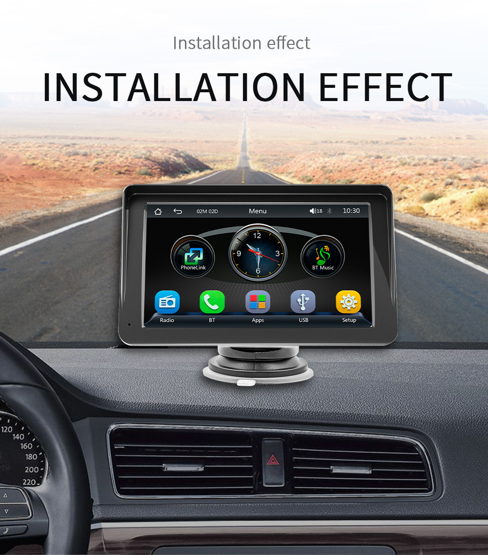 Cross-border 7-inch portable car Bluetooth MP5 player HD large screen wireless Carplay car navigation