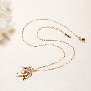 Power Factory Small Sea Lion Freshwater Pearl Pendant Necklace Golden Gold Jewelry Stall Supply Pearl Pendant