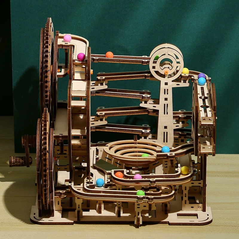 temu explosión 3D puzzle tridimensional órbita marmol laberinto juguetes de madera modelo de túnel espacio-tiempo puzzle tablero