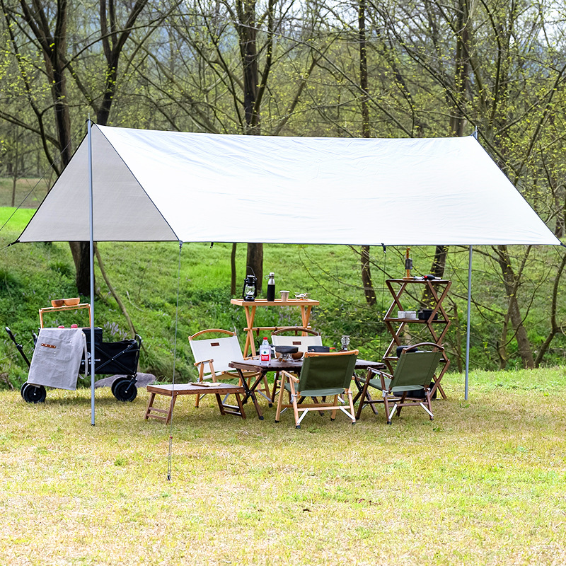 戶外經典屋頂塗銀便攜天幕防曬防紫外線防水天幕布露營涼棚遮陽棚