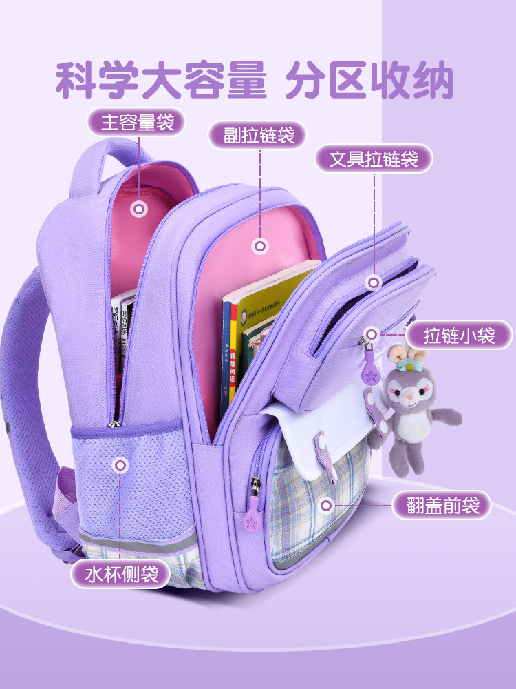 Nueva Escuela Primaria estudiante mochila de la muchacha de 6-14 años de edad los niños mochila de gran capacidad de la muchacha de alto aspecto mochila a cuadros