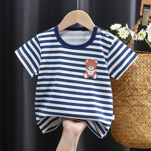 Yinxiuli children's short-sleeved T-shirt pure cotton girls summer clothes baby baby summer children's clothes boys tops cross-border