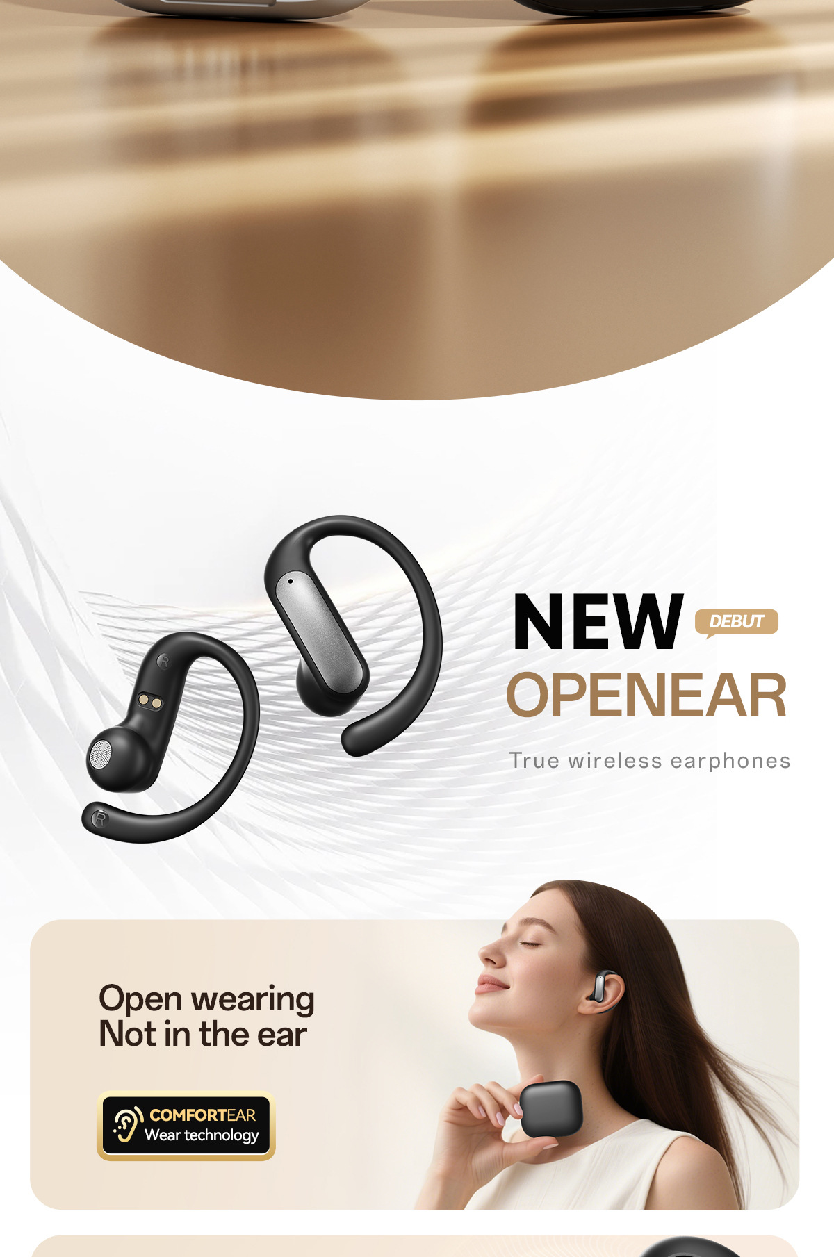 OWS New Model M140 HIFI High-Quality Ear-Hook Wireless Bluetooth Noise Cancelling_voghion.com