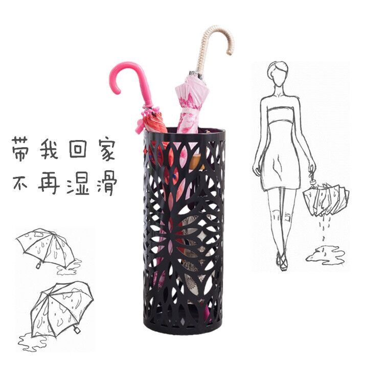 可定logo雨傘桶家用酒店大堂雨傘架落地式傘架鏤空金色傘桶雨具