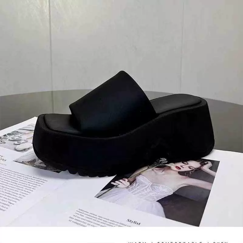 Слайд-платформа, шлепанцы, летняя комфортная универсальная обувь на высокой подошве 8 см, для подростков