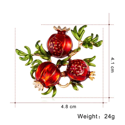 Enamel Pomegranate Brooch Niche: Yaxa sancaqları