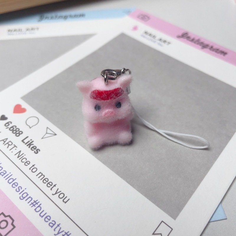 樹脂植毛立体漫画かわいい豚ペンダント DIY キーホルダーバッグ装飾ジュエリーアクセサリー|undefined