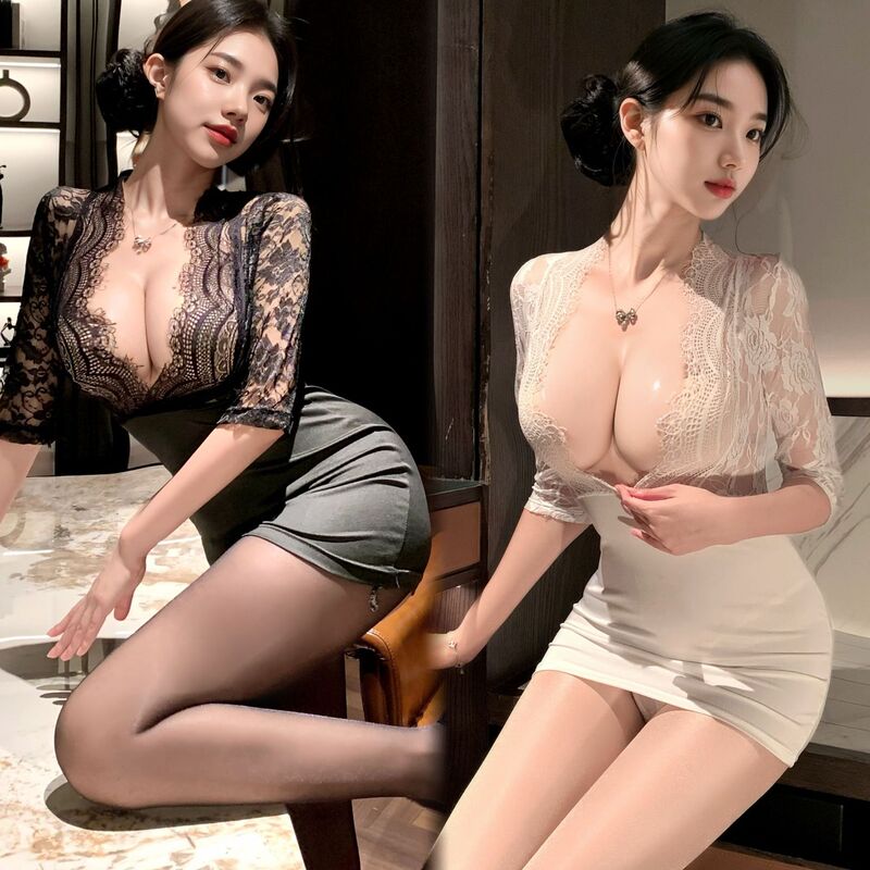 Sexy Lingerie, Seductive Sexy Female Secretary Uniform, Tight-Fitting Hip-Hugging Skirt, Teacher Outfit, Nightclub See-Through Outfit, Cute