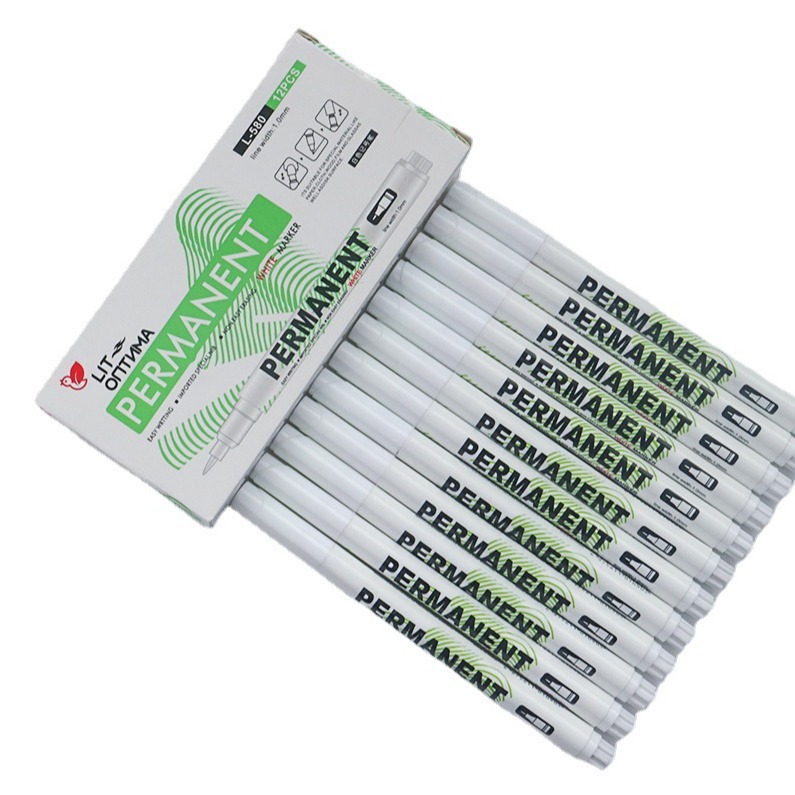 Pluma de marcado blanco impermeable arte de alto brillo pluma de secado rápido pintura a base de agua cepillo borrable nuevo 1MM pluma de marcado al por mayor