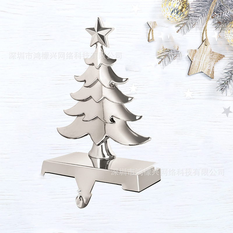 Amazon's New Christmas Stocking Stove Rack, Christmas Split Hook, Zinc Alloy Christmas Tree-Shaped Hook Wholesale