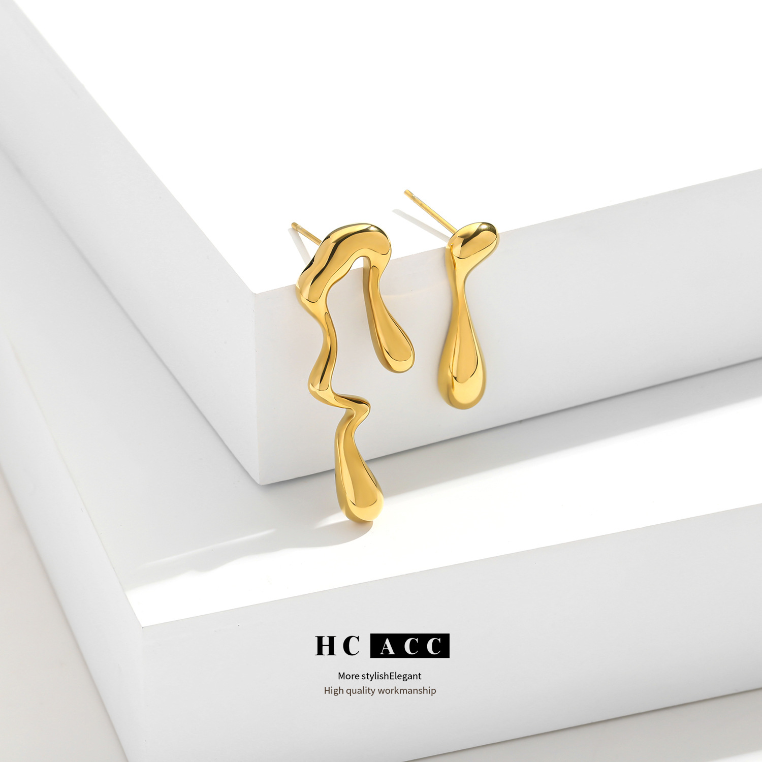 amazon-cross-border-new-liquid-irregular-geometric-earrings-sweet-cool-style-personality-design-simple-water-drop-earrings