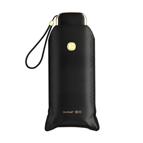 OLYCAT Five-Time Discount Sun Umbrella Black Rubber Sunshade Sun and Rain Umbrella Dual-Purpose Mini Portable Pocket Gift Advertising Umbrella