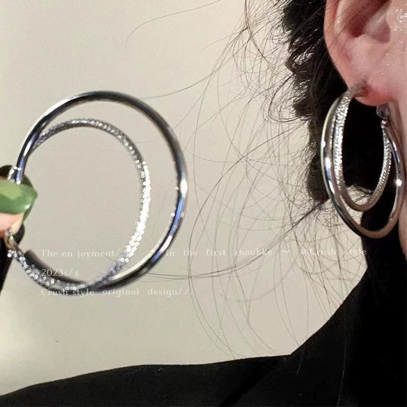 Earrings, European style, crystal‑encrusted diamond‑look, lightweight, multiple designs