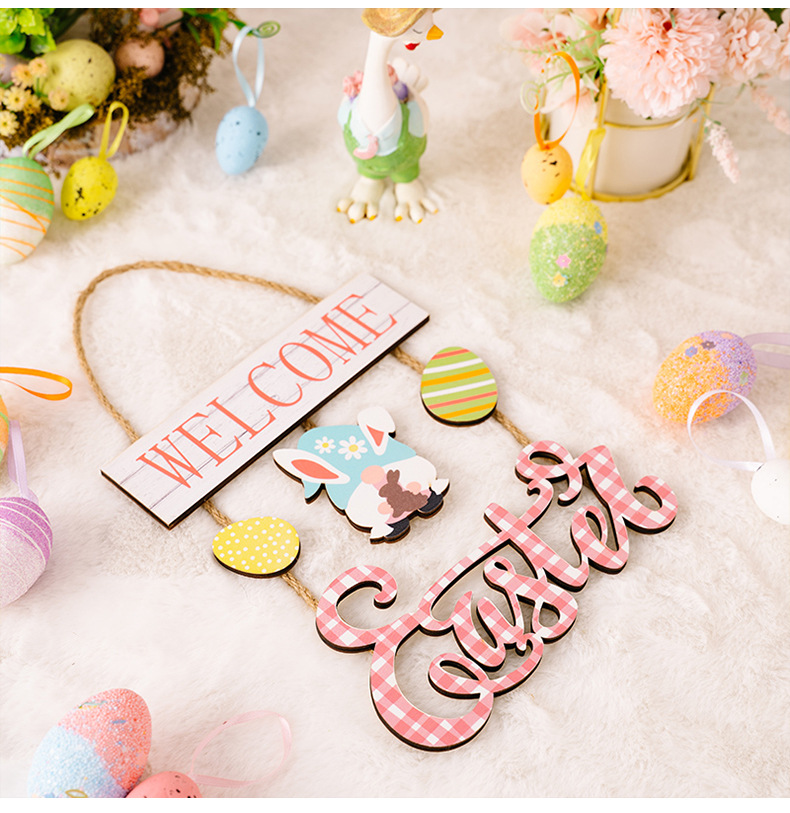 Easter Rabbit Letter Wood Party Hanging Ornaments display picture 7