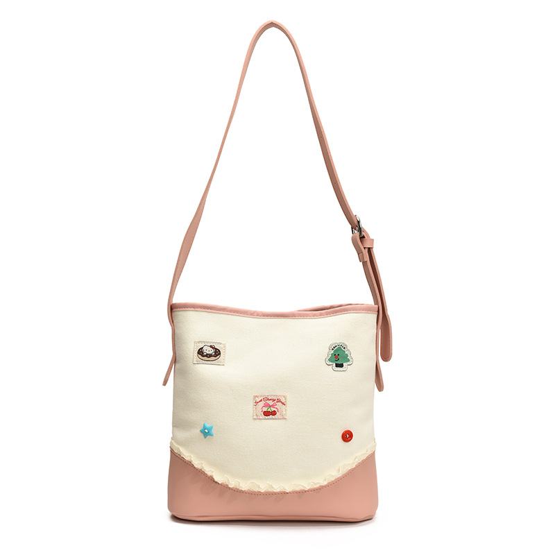 Bolso de cubo de ocio de color de contraste transfronterizo para mujer 2025 nuevo bolso de hombro de tendencia de moda salvaje bolso de mensajero de viaje de trabajo