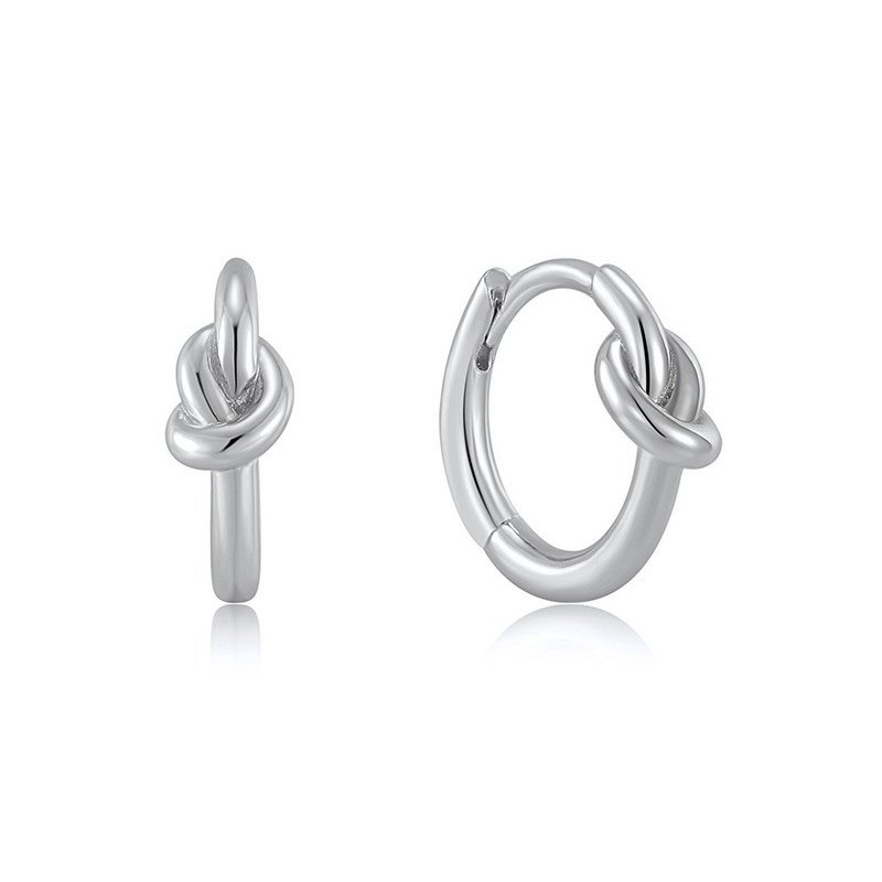 S925 Silver Needle European And American Knotted Earrings Minimalist Creative Twisted Fashion Wild Earrings display picture 2