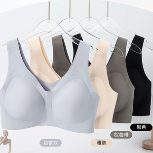 Traceless Women's Underwear plus size Front Buckle Breathable Vest Lightweight Cup Live Daifa Gather Bra Foreign Trade Cross-border