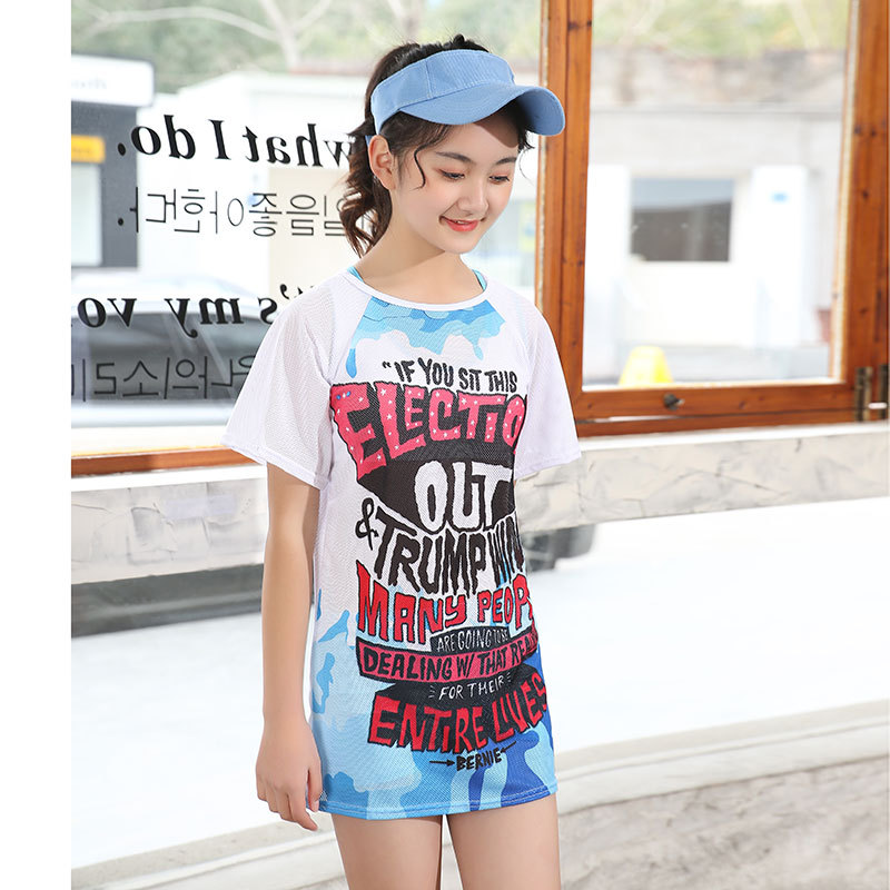 Traje de baño para niños dividido de tres piezas conjunto niña medio y niños grandes traje de baño de aguas termales Niña estudiante traje de baño de protección solar de verano